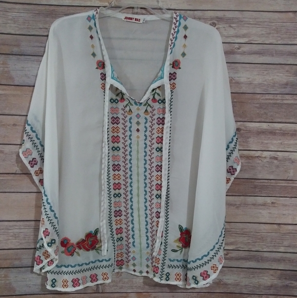 Beautiful Johnny Was Bat Wing Poncho Top